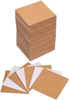 Immagine prodotto di Sottobicchieri autoadesivi in sughero, 90x90x1,5 mm, fogli di sughero quadrati