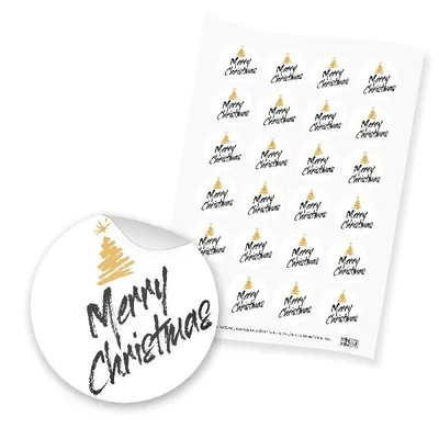 Produktbild von itenga 24x Sticker "Merry Christmas" (Motiv 155)