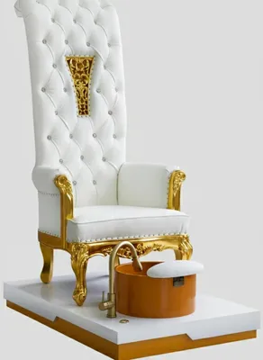 Image de Fauteuil cosmétique classique avec massage pour pédicure pour salon SPA blanc, Image générée par une IA
