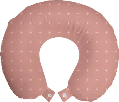 Produktbild von ABAKUHAUS Rhombus drucken Reisekissen Nackenstütze, Retro und Simplistic, Schaumstoff Reiseartikel für Flugzeug und Auto, 30x30 cm, Getrocknete Rose Pale Salmon