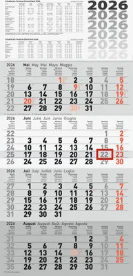 Produktbild von rido idé Wandkalender "4-Monatskalender quattroplan 2" 2026
