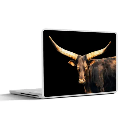 Produktbild von MuchoWow® Laptop Aufkleber Sticker Cover Kuh - Watussi - Braun 36.5x27.5 cm - Laptop-Sticker