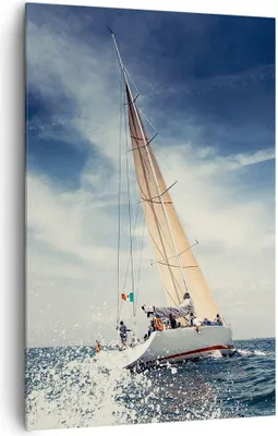 Produktbild von Bild auf Leinwand - Leinwandbild - Einteilig - Segeln Yacht Reise - 80x120cm - Wand Bild - Wanddeko - Wandbilder - Leinwanddruck - Wanddekoration - Leinwand bilder - Wandbild - PA80x120-2797