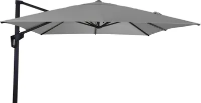 Produktbild von Ampelschirm - 2,5x2,5 m - Grau - UV 30+ - Aluminiumgestell - Inkl. Kreuzfuß