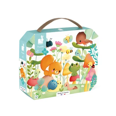 Zdjęcie produktu dla JANOD Puzzle w walizce Przyjaciele z ogrodu 20 elementów