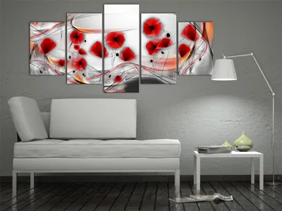 Produktbild von Akustikbild Blumen 200x100 cm Bilder Akustikschaum Hochleistungsschallabsorber Schallschutz Leinwand 5 tlg Wandbild Raumakustik Schalldämmung 020110-114