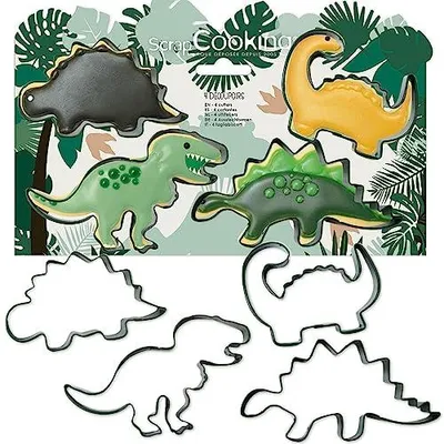 Zdjęcie produktu dla 4 foremki do ciastek w kształcie dinozaurów