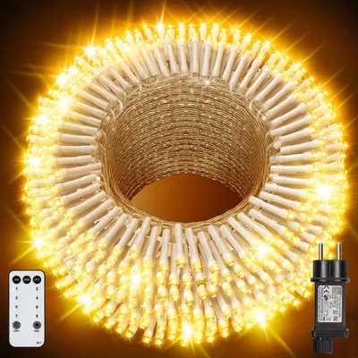 Lichterkette 100 m, 800 LEDs, warmweiß, IP44, 8 Modi, Timer