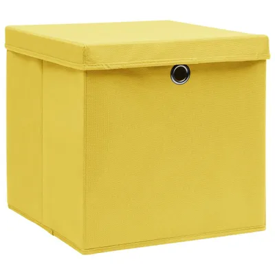 Immagine prodotto di vidaXL Scatole con coperchio 4 pz. Giallo 32x32x32 cm Tessuto