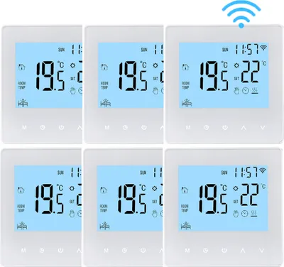 Zdjęcie produktu dla 6X Inteligentny termostat WiFi 3A termostat pokojowy urządzenia do ogrzewania wody ogrzewanie podłogowe, wyświetlacz LCD, sterowanie APP, tryb ręczny/automatyczny