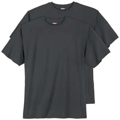 Produktbild von Adamo 2er Pack Basic T-Shirts dunkelgrau Übergröße