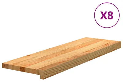 Zdjęcie produktu dla vidaXL Stopnie schodowe 8 szt. Jasnobrązowe 80x25x2 cm z litego drewna dębowego