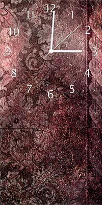 Produktbild von Wallario Design Wanduhr Schnörkelmuster in rot aus Echtglas, Größe 30 x 60 cm