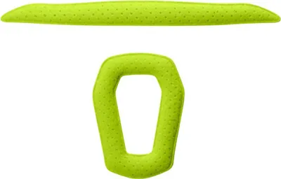 Drei Teile der Innenpolsterung für den Edelrid Kletterhelm "Spare Helmet Padding Zodiac" in leuchtendem Grün.