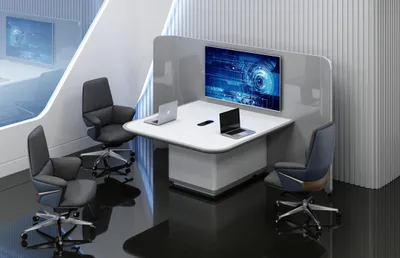 Obrázek produktu pro Prémiový konferenční stůl v bílé barvě – moderní a minimalistický