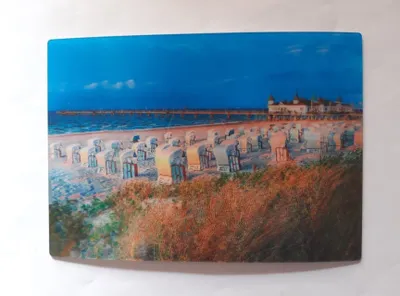 Produktbild von 3 D Ansichtskarte Strandkörbe, Insel Usedom, Postkarte Wackelkarte Hologrammkarte, Strand