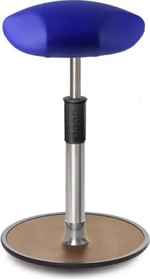 Produktbild von Sitz- Stehhocker Free Tall Triangel skai Kunstleder Blau Chrom /Natur.