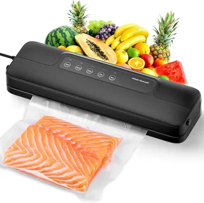 Imagen del producto de Aparato de vacío - Máquina de vacío. Alimentos - Conservación de alimentos. 5 en 1, multifunción. Sellado de 30 cm. Color negro