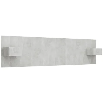 Image de Tête de lit avec armoires Gris béton Bois d'ingénierie