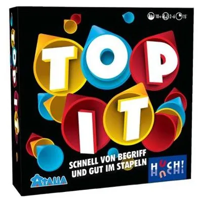 Produktbild von Top it Gesellschaftsspiel: Tic Tac Toe & Ratespiel mit Stapelmechanik für 2-6 Spieler ab 10 Jahren