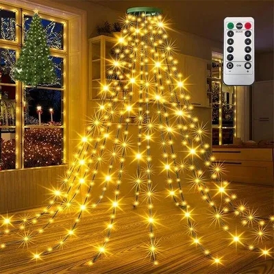 Obrázek produktu pro LED světelné řetězy – 280 LED diod – délka 2 metry – USB dálkové ovládání – 10 dekorativních světelných řetězů – na vánoční stromeček, svátky, svatbu, výročí – teplé bílé světlo