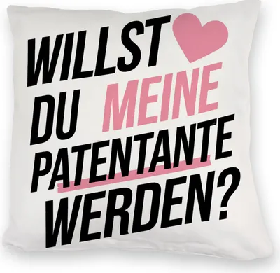 Produktbild von Herz - Patentante werden Kuschelkissen
