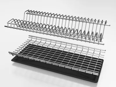 Produktbild von Faltbarer Geschirrtrockner 60 mit silbernem Ständer -MET