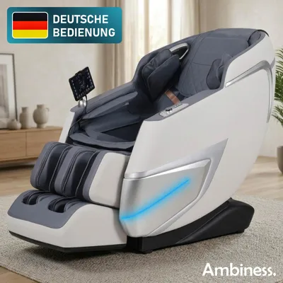 Produktbild von BRAST Ambiness Massagesessel Relaxsessel NALA | 42 Massageprogramme | deutsche Bediensprache | Zero Gravity-Funktion | 3D-Massagetechnologie Ganzkörpermassage + Wärmefunktion | Weiß