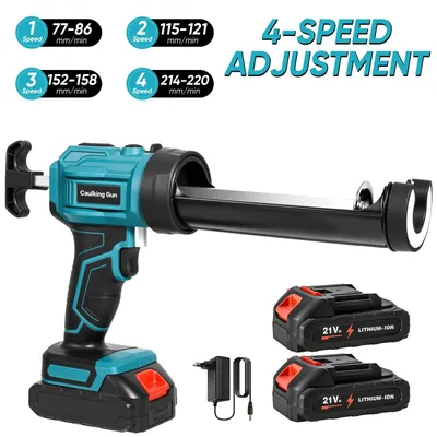 Image de Pistolet à cartouches électrique - Pistolet à cartouches sans fil - 2 batteries - 4 vitesses - Fonctionnement sans fil - Compatible avec les batteries Makita 18V