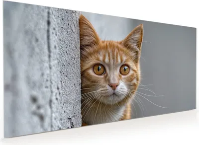 Produktbild von Küchenrückwand Spritzschutz Glas mit Motiv Neugierige Katze 40 x 40 cm