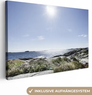 Produktbild von OneMillionCanvasses® - Leinwandbilder - 150x100 cm, Strand - Natur - Sonne, Wandbilder Kunstdruck Wanddekoration