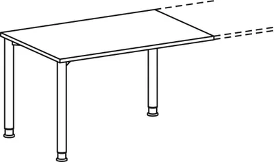 Produktbild von Verkettungstisch, BxTxH 1200x800x680-800 mm, höhenverstellbar, Platte buche, Rundrohrgestell silber