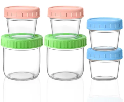 Immagine prodotto di Set di 6 contenitori in vetro ermetici per alimenti per bambini, da 300 ml e 100 ml