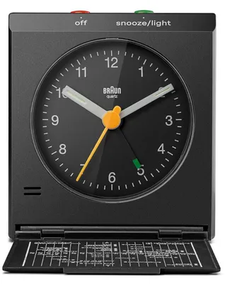 Produktbild von Braun BC05B, Tisch, Analoge Uhr, Rechteck, Schwarz, Klassisch, Akku