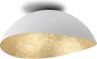 Zdjęcie produktu dla Lampa sufitowa dekoracyjna biało-złota okrągła nieregularny klosz 48 cm Solaria 1xE27 15W Sigma Lighting
