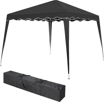 Produktbild von Faltpavillon 3x3m wasserdicht mit UV-Schutz & Tragetasche – Pop-Up Pavillon für Garten, Camping, Markt, Partyzelt, inkl. Zubehör - Grau