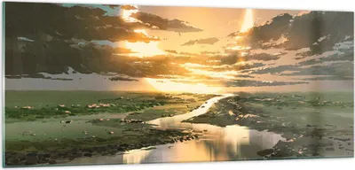 Produktbild von Bilder auf glas - natur natur - 100x40cm - Glasbilder - Wandbilder - Bilder - Kunstdruck - zum Aufhängen bereit - Wanddekoration aus Glas - Glas Bilder - Wandbild auf Glas - Einteilig - GAB100x40-4042