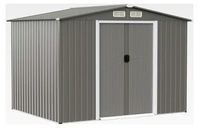 Produktbild von Metallgerätehaus, Gartenschuppen mit Fenster, Geräteschrank, verzinkter wetterfester Geräteschuppen, im Freien, 4,75 m²/8,34 m³ (Grün)