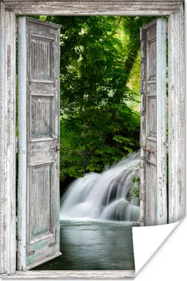 Produktbild von MuchoWow® Poster Wasserfall - Aussicht - Landschaft 60x90 cm - Wanddekoration