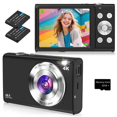 Obrázok produktu pre Digitálny fotoaparát, 4K autofókus, s 32G SD kartou, 48 MP, 2,8 inch displej, 16x digitálny zoom