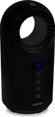 Produktbild von Vonroc Elektro Heizung - Heizlüfter - 1500W - Lamellenlos - Keramik - 3 Heizstufen - Inkl. Fernbedienung - Schwenkfunktion - Thermostat und Timer - 15m2 - Schwarz