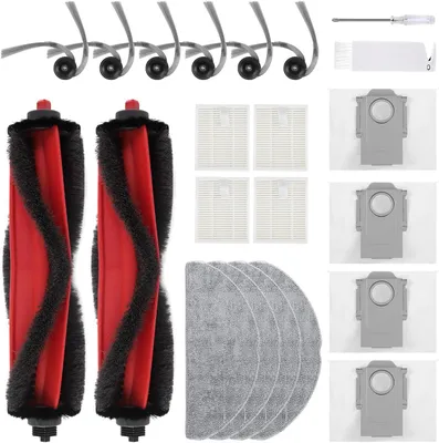 Produktbild von Zubehör Ersatz Kompatibel für Roborock Q7 M5+, Q7 L5+ Plus Saugroboter, 2 Hauptbürste, 4 Filter, 6 Seitenbürsten, 4 Mopp Wischtücher, 4 Staubbeutel