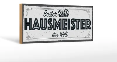 Produktbild von Holzschild Spruch 27x10cm Bester Hausmeister der Welt