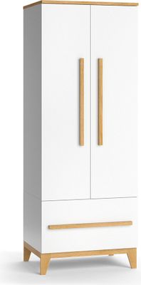 Vitalispa Kinderkleiderschrank Malia, 70 x 187 cm, Weiß/Eiche