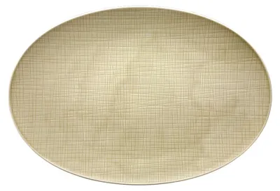 Produktbild von Platte Mesh Creme 42 cm Porzellan mit zartem Gitterrelief für Tapas und Buffets