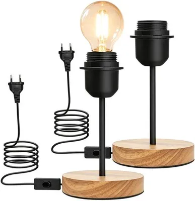 Zdjęcie produktu dla Podstawa lampy stołowej E27 - styl vintage - z włącznikiem - idealna do salonu lub biura