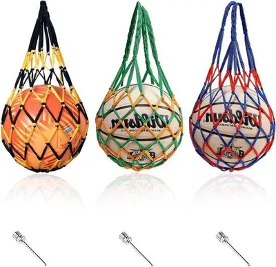 Immagine prodotto di Reti sportive per sport con la palla - Set da 3 reti per palloni - Rete per pallacanestro e calcio
