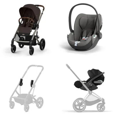 Produktbild von Cybex Kinderwagen-Set Balios S Lux + Cloud T i-Size Comfort + Adapter Chocolate Brown Mirage Grey