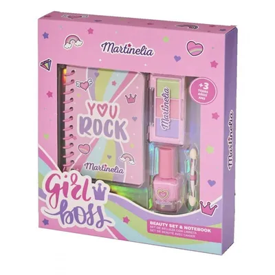Obrázok produktu pre Martinelia Super Girl Beauty Set & Notebook Sada lakov na nechty + zápisník + paleta očných tieňov + aplikátor