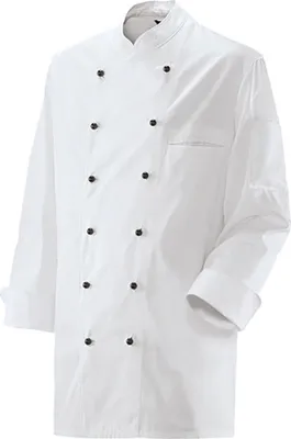 Produktbild von Kochjacke langarm, 2-reihig, Stehkragen, weiß